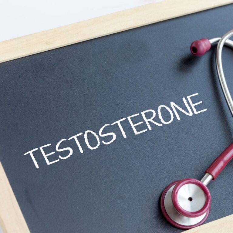 testosterone word written on a chalk board