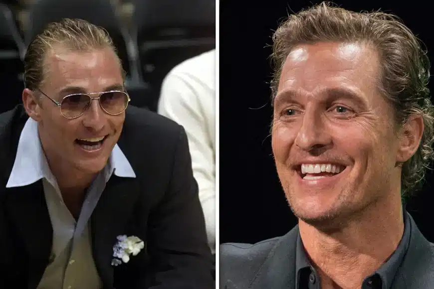 Crescimento capilar de celebridades masculinas: transplante capilar de Matthew McConaughey
